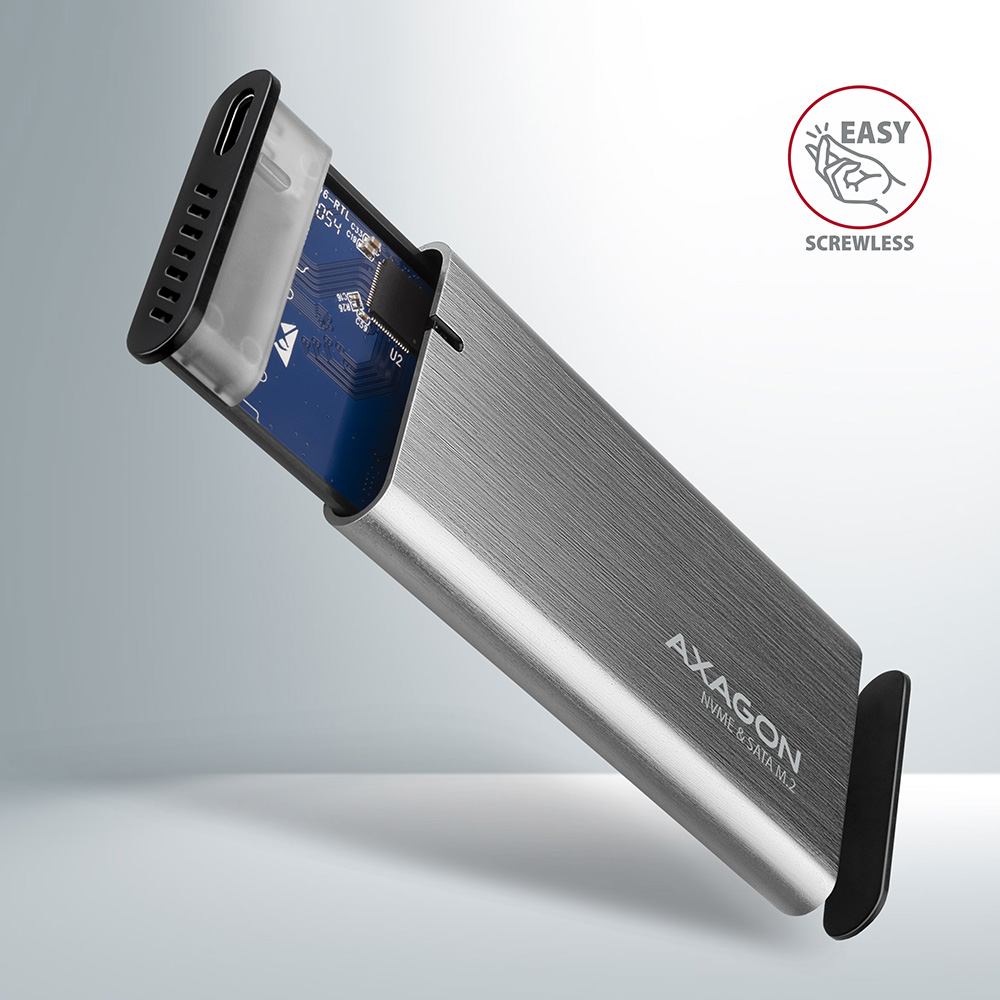 AXAGON External USB-C 3.2 Gen 2 metal box for M.2 NVMe & SATA SSD disks | EEM2-SG2 - Image 4