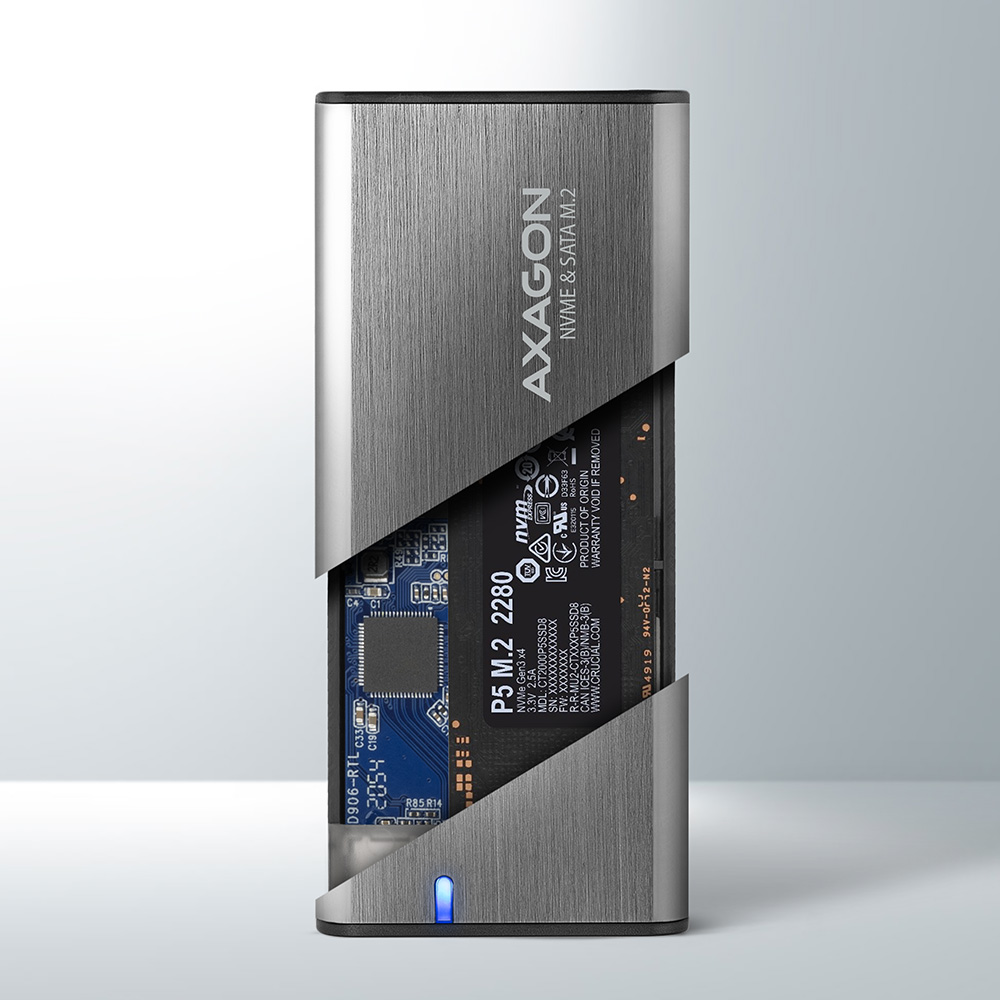 AXAGON External USB-C 3.2 Gen 2 metal box for M.2 NVMe & SATA SSD disks | EEM2-SG2 - Image 5