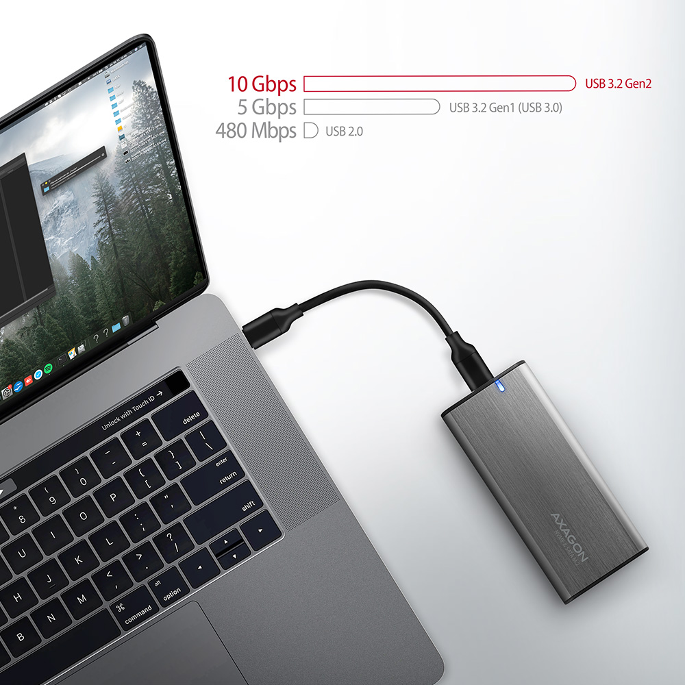 AXAGON External USB-C 3.2 Gen 2 metal box for M.2 NVMe & SATA SSD disks | EEM2-SG2 - Image 8