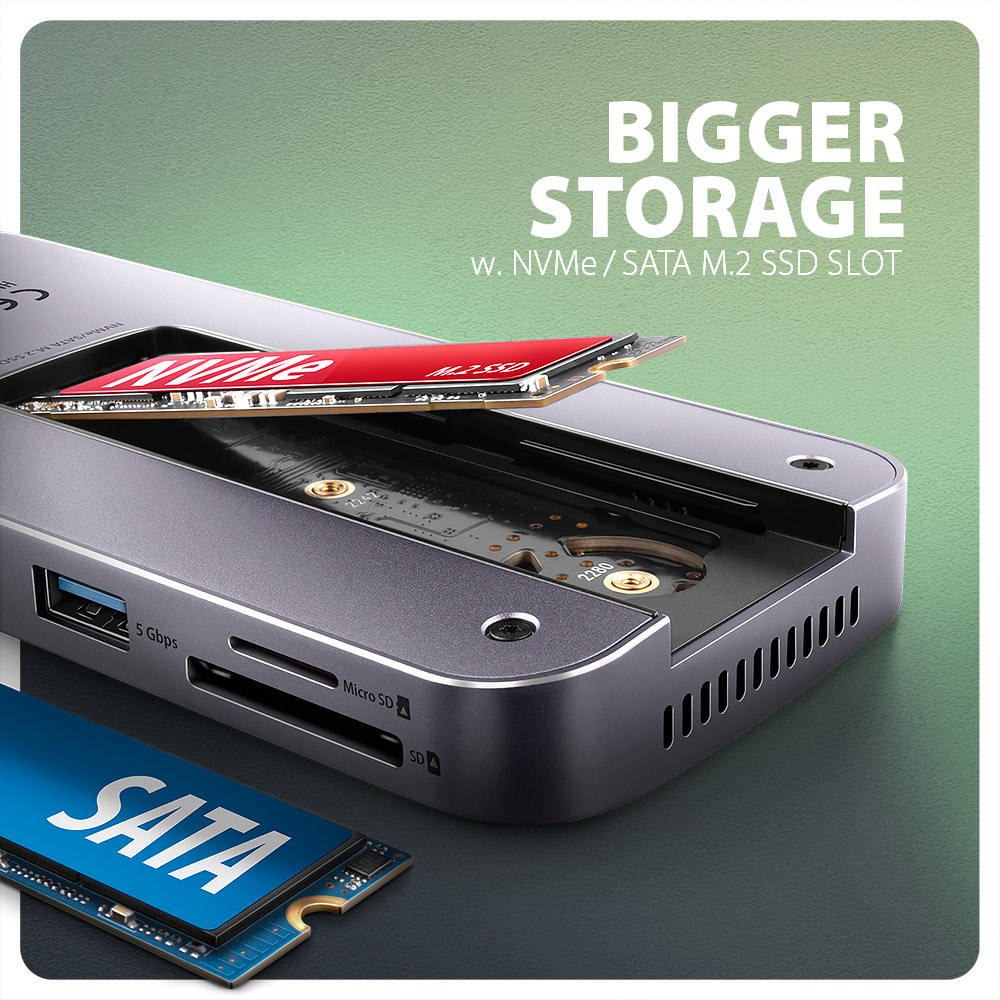 AXAGON USB-C 10Gbps GEN2COMBO 12in1 Hub | HMC-12GM2 - Image 4