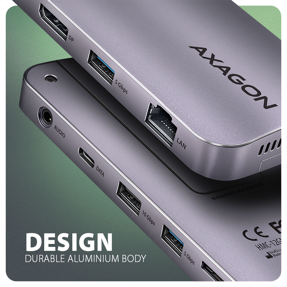 AXAGON USB-C 10Gbps GEN2COMBO 12in1 Hub | HMC-12GM2 - Image 6