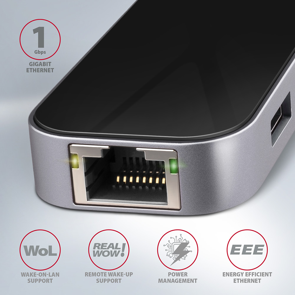 AXAGON SuperSpeed USB-C COMBO 6in1 Hub | HMC-6GL - Image 4