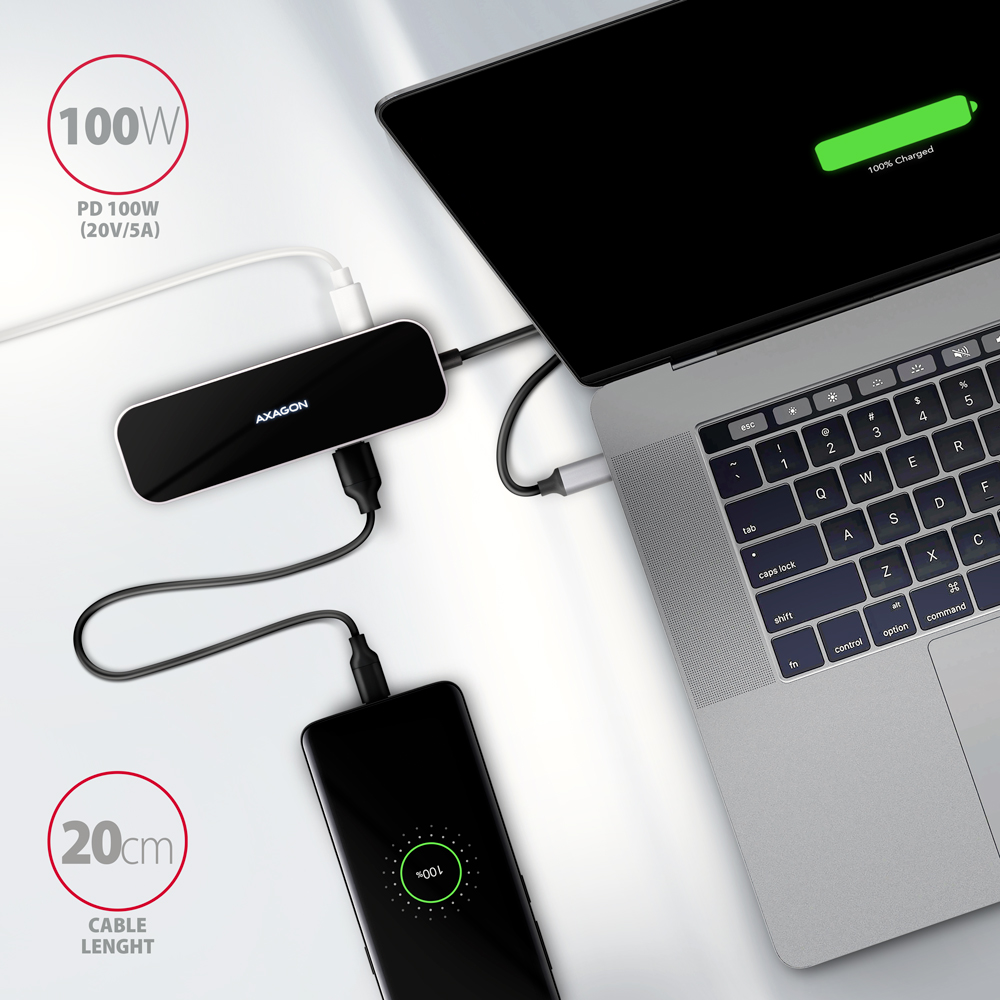 AXAGON SuperSpeed USB-C COMBO 6in1 Hub | HMC-6GL - Image 6