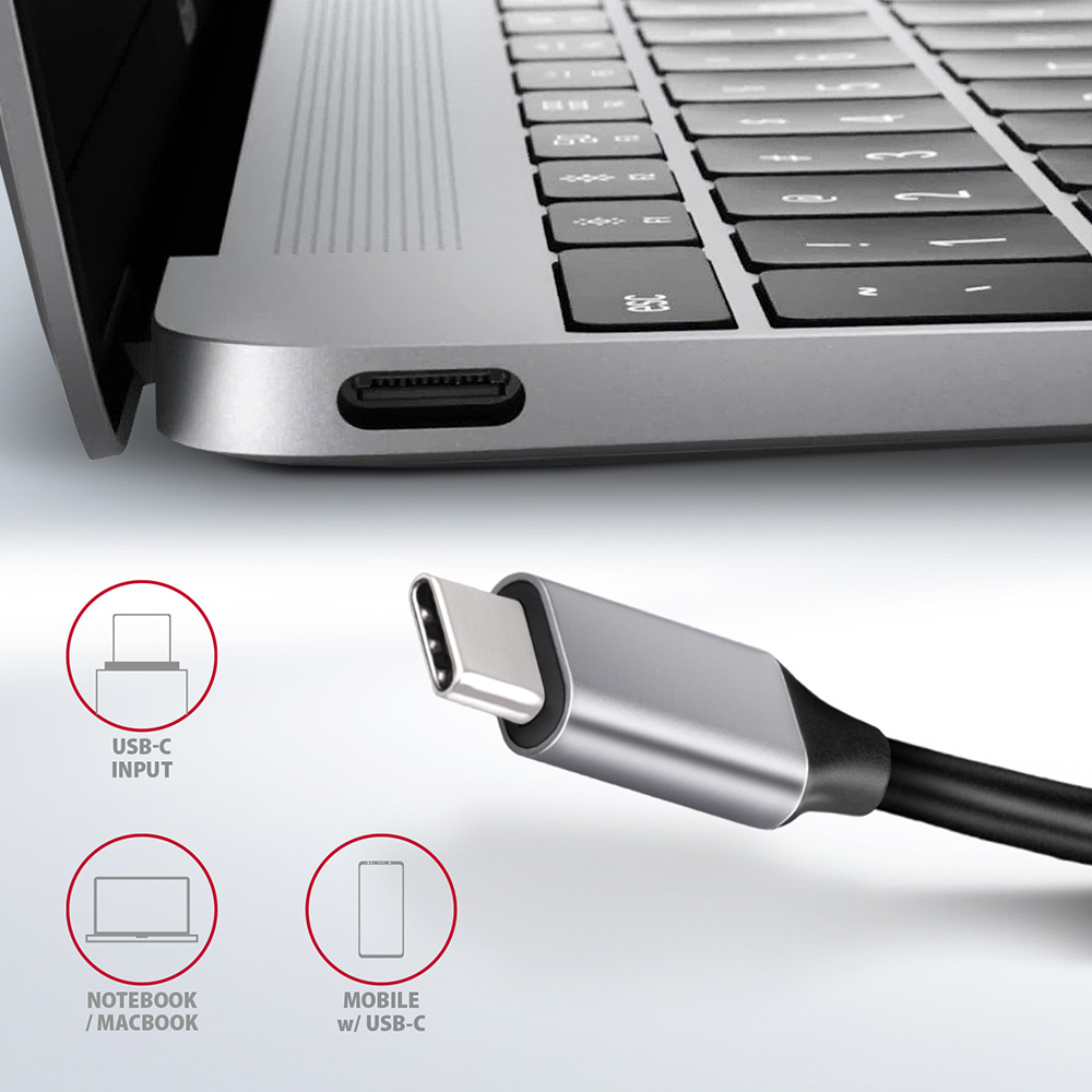 AXAGON SuperSpeed USB-C COMBO 6in1 Hub | HMC-6GL - Image 8