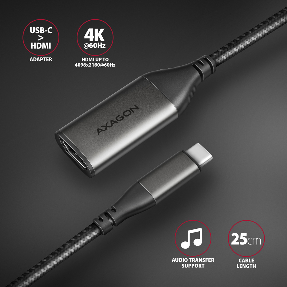 AXAGON | Active converter | USB-C to HDMI | 0.25 m - Image 2