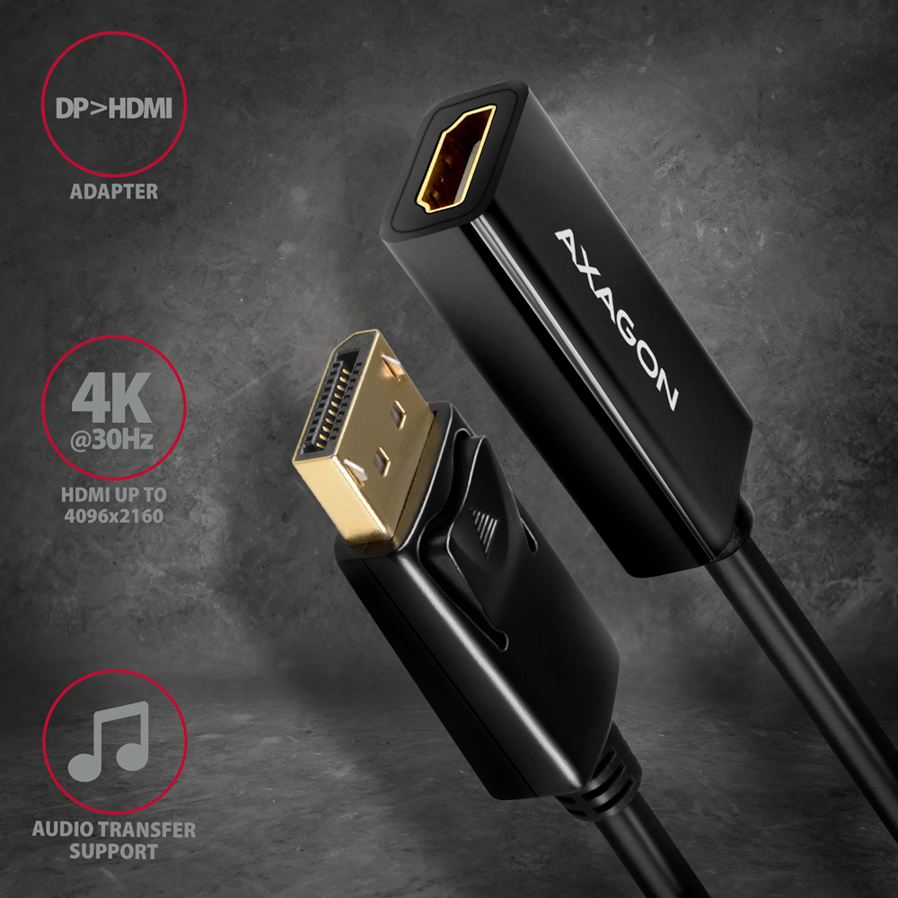 AXAGON | Active adapter | DisplayPort to HDMI | 0.15 m - Image 2