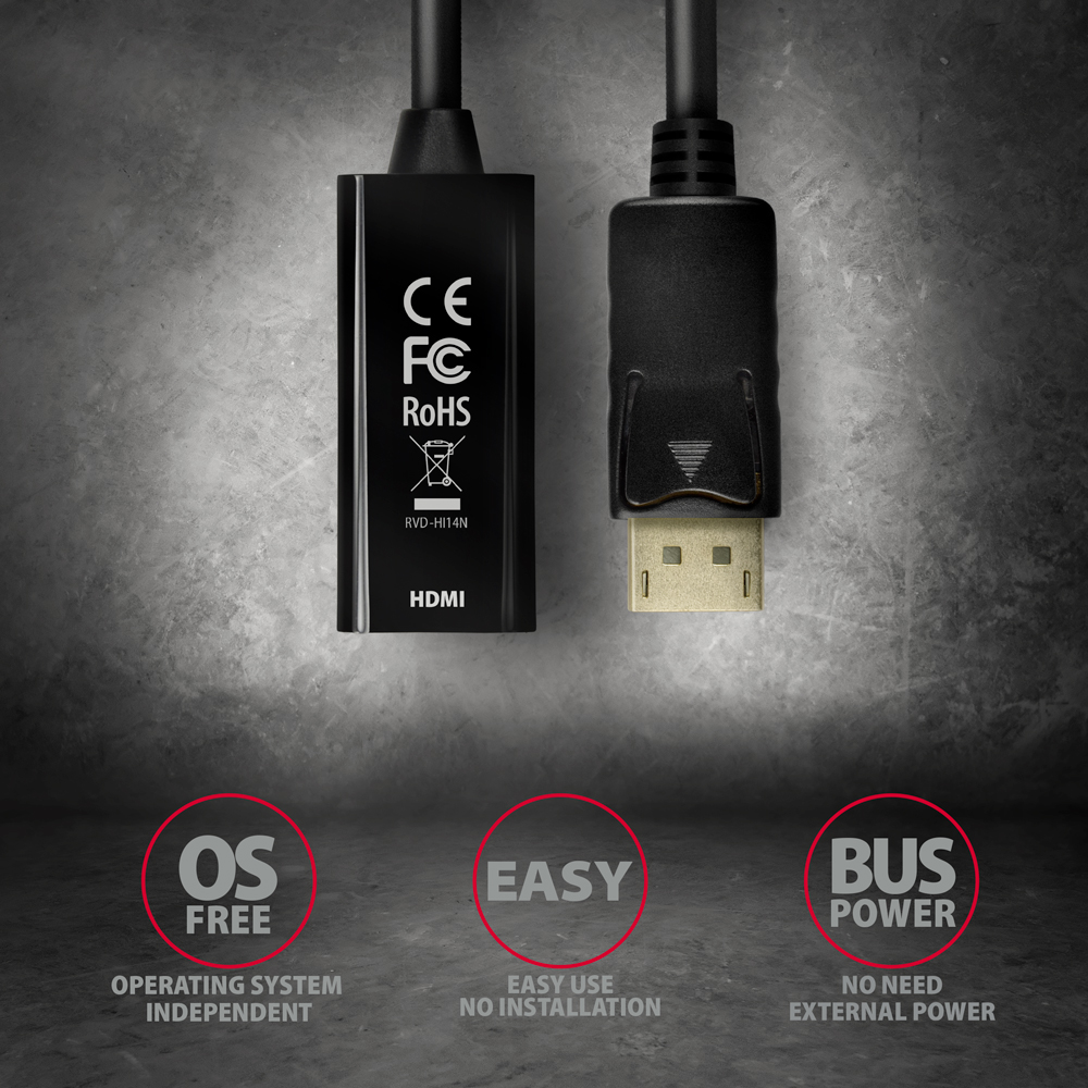 AXAGON | Active adapter | DisplayPort to HDMI | 0.15 m - Image 5