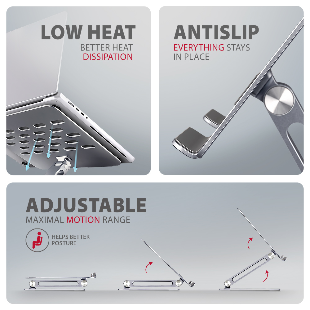 AXAGON | Notebooks and tablets stand STND-LQ | Adjustable Height, Tilt | 10-16 " - Image 3