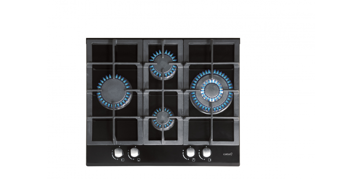 CATA | Hob | LCI 6031 B | Gas on glass | Number of burners/cooking zones 4 | Rotary knobs | Black