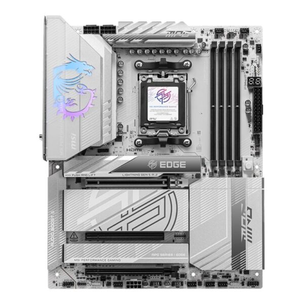 MSI MPG X870E EDGE TI WIFI | Processor family AMD | Processor socket AM5 | DDR5 | Supported hard disk drive interfaces SATA, M.2 | Number of SATA connectors 4