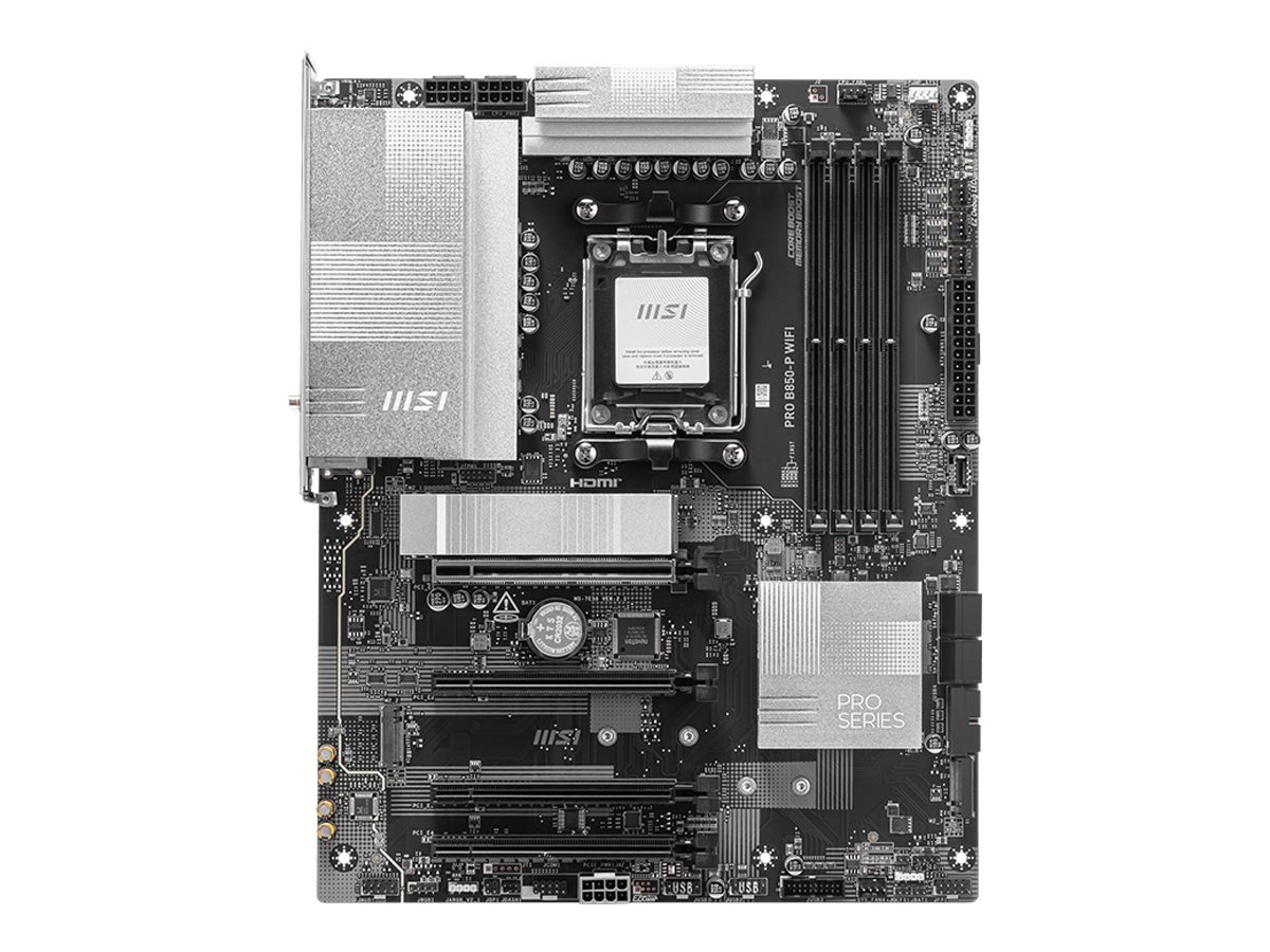 MSI PRO B850-P WIFI | Processor family AMD | Processor socket AM5 | DDR5 | Supported hard disk drive interfaces SATA, M.2 | Number of SATA connectors 4