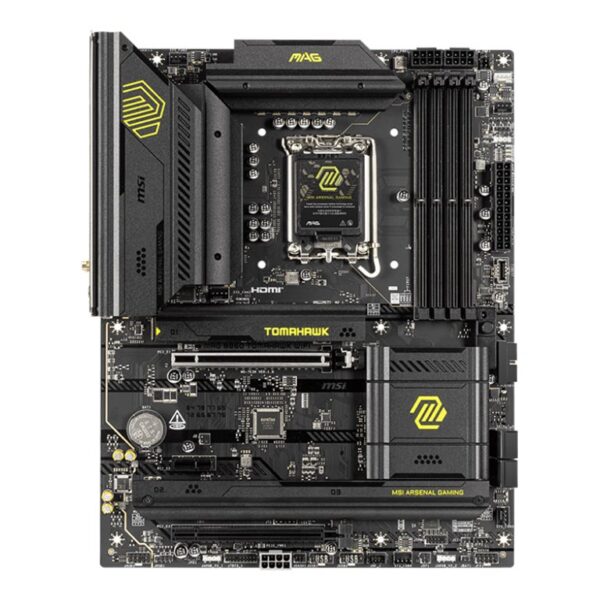 MSI MAG B860 TOMAHAWK WIFI | Processor family Intel | Processor socket LGA1851 | DDR5 | Supported hard disk drive interfaces SATA, M.2 | Number of SATA connectors 4