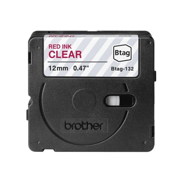 Brother BTAG-132 | Red on Clear | Btag