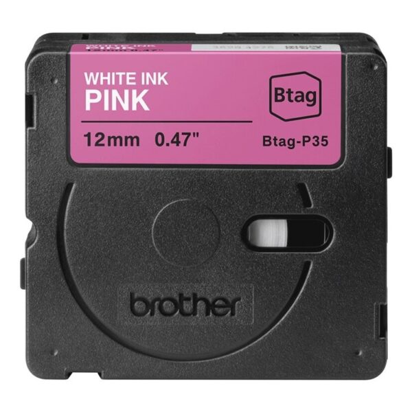 Brother BTAG-P35 | White on Pink | Btag