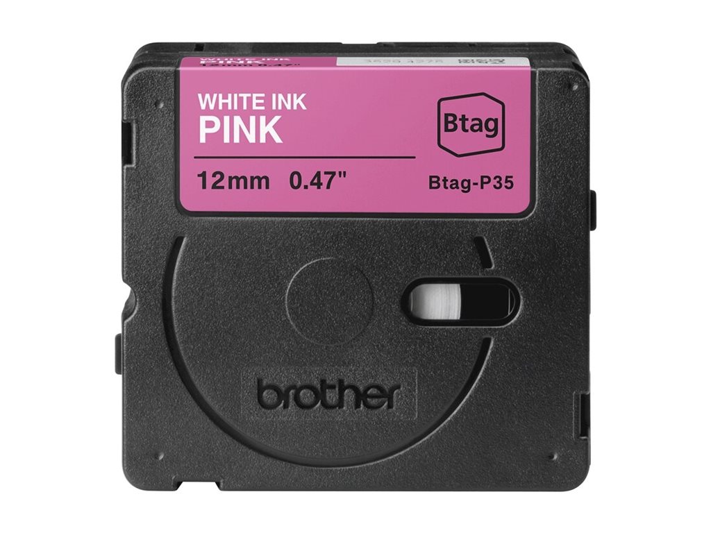 Brother BTAG-P35 | White on Pink | Btag