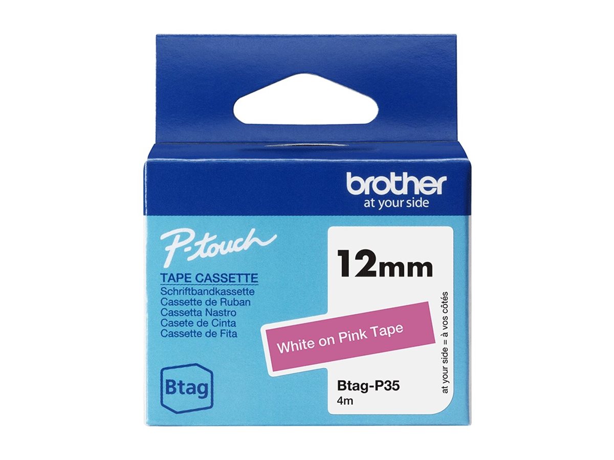 Brother BTAG-P35 | White on Pink | Btag - Image 2