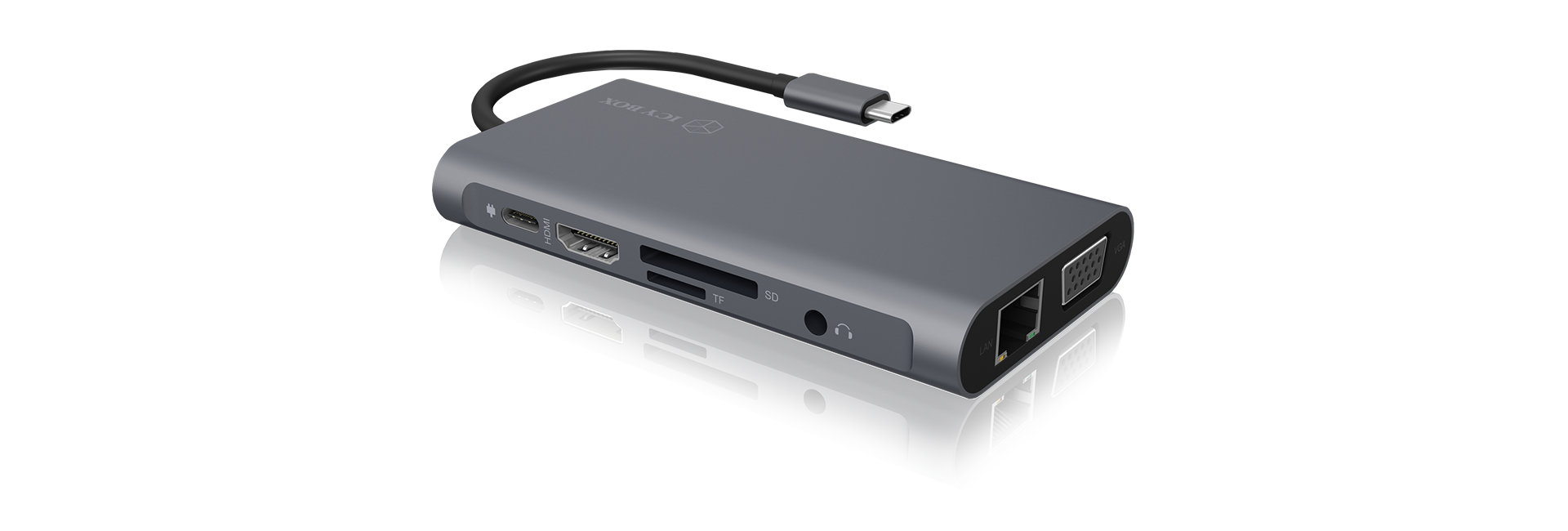 Icy Box IB-DK4040-CPD USB Type-C™ DockingStation with two video interfaces | Raidsonic - Image 3