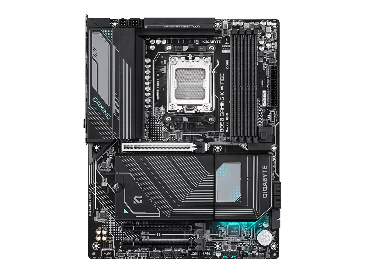 Gigabyte B850 GAMING X WIFI6E | Processor family AMD | Processor socket AM5 | DDR5 | Supported hard disk drive interfaces SATA, M.2 | Number of SATA connectors 4