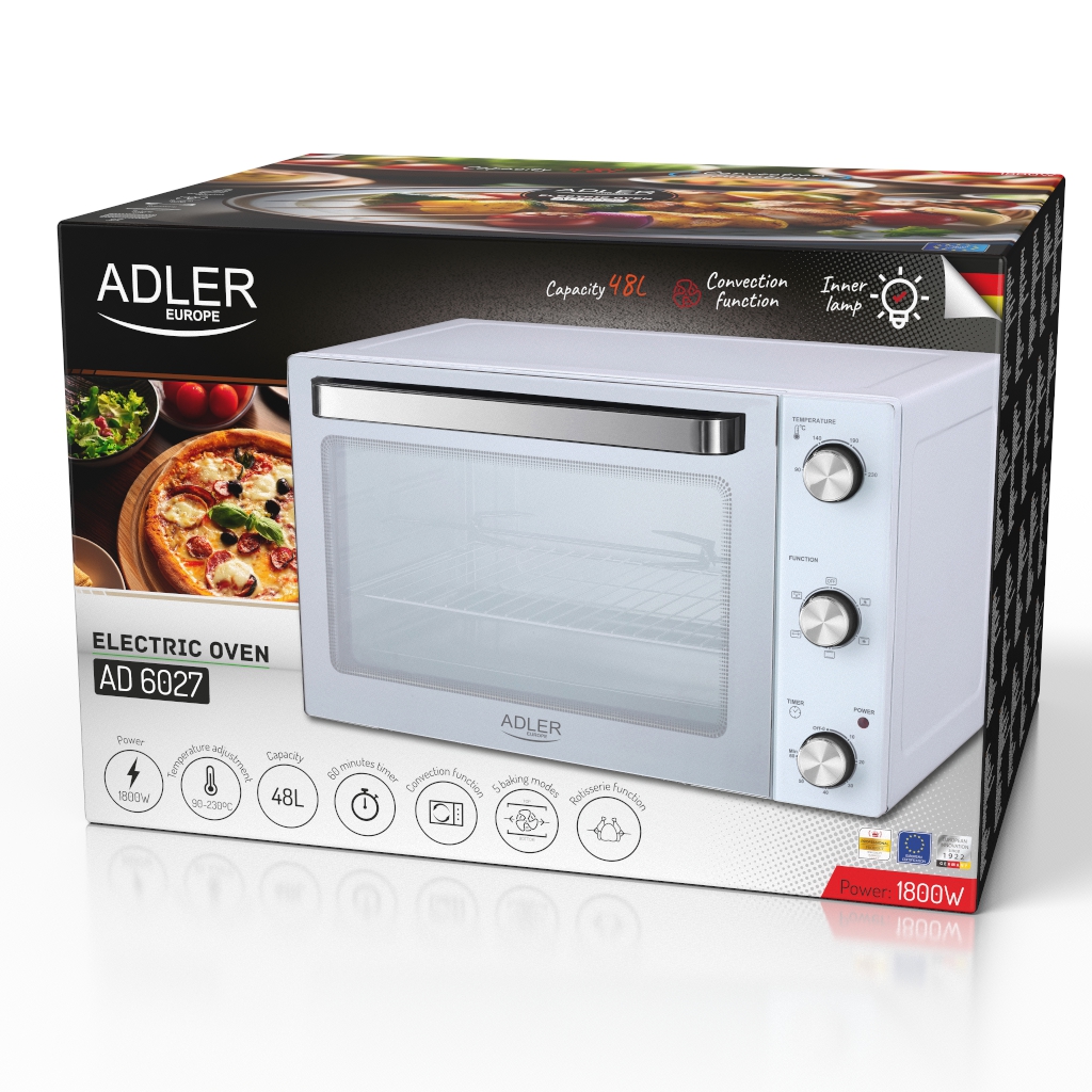 Adler Electric oven | AD 6027 | 48 L | 1800 W | White - Image 3