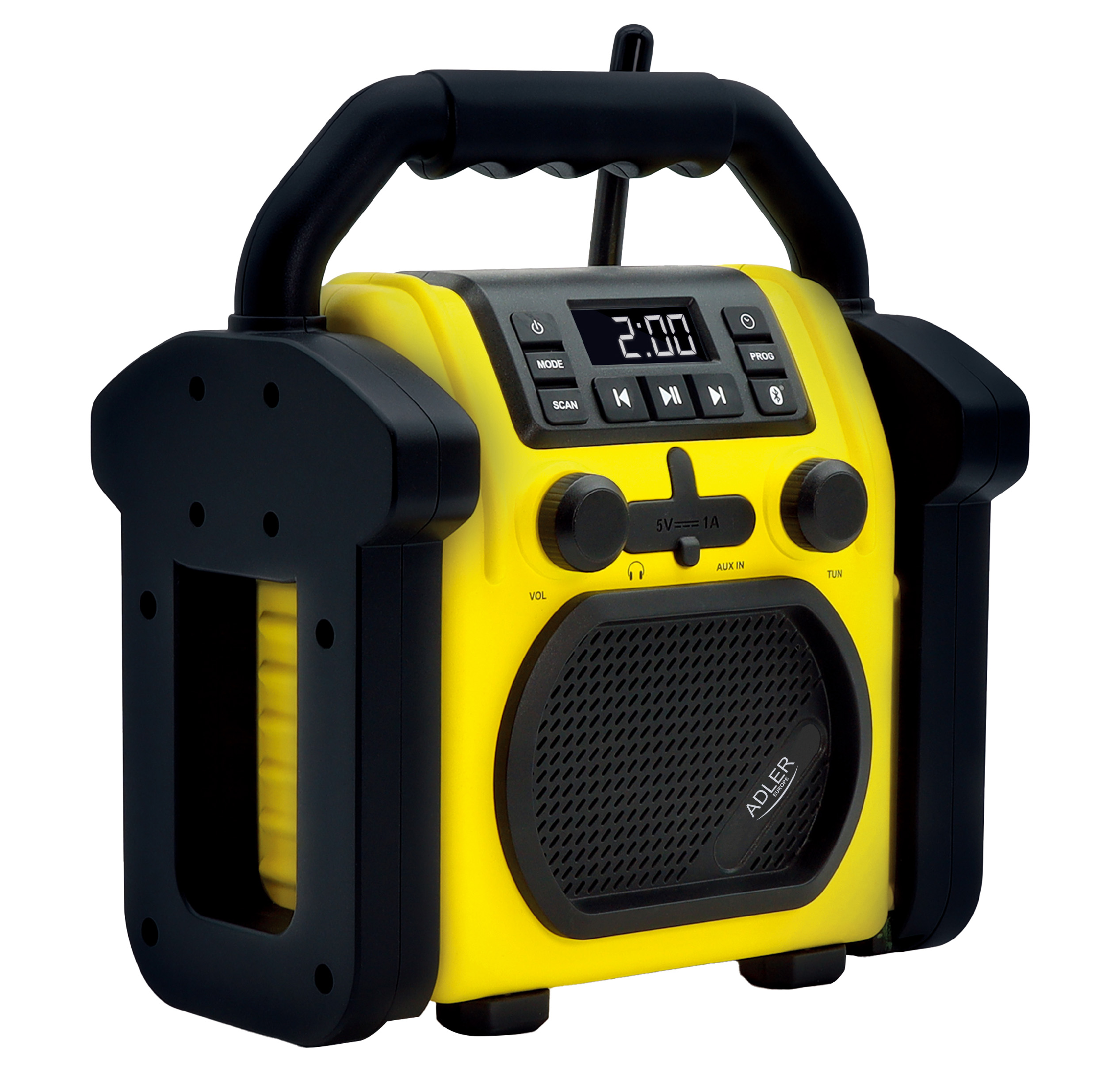 Adler | Construction radio with Bluetooth | AD 1911 | AUX in | Black/Yellow