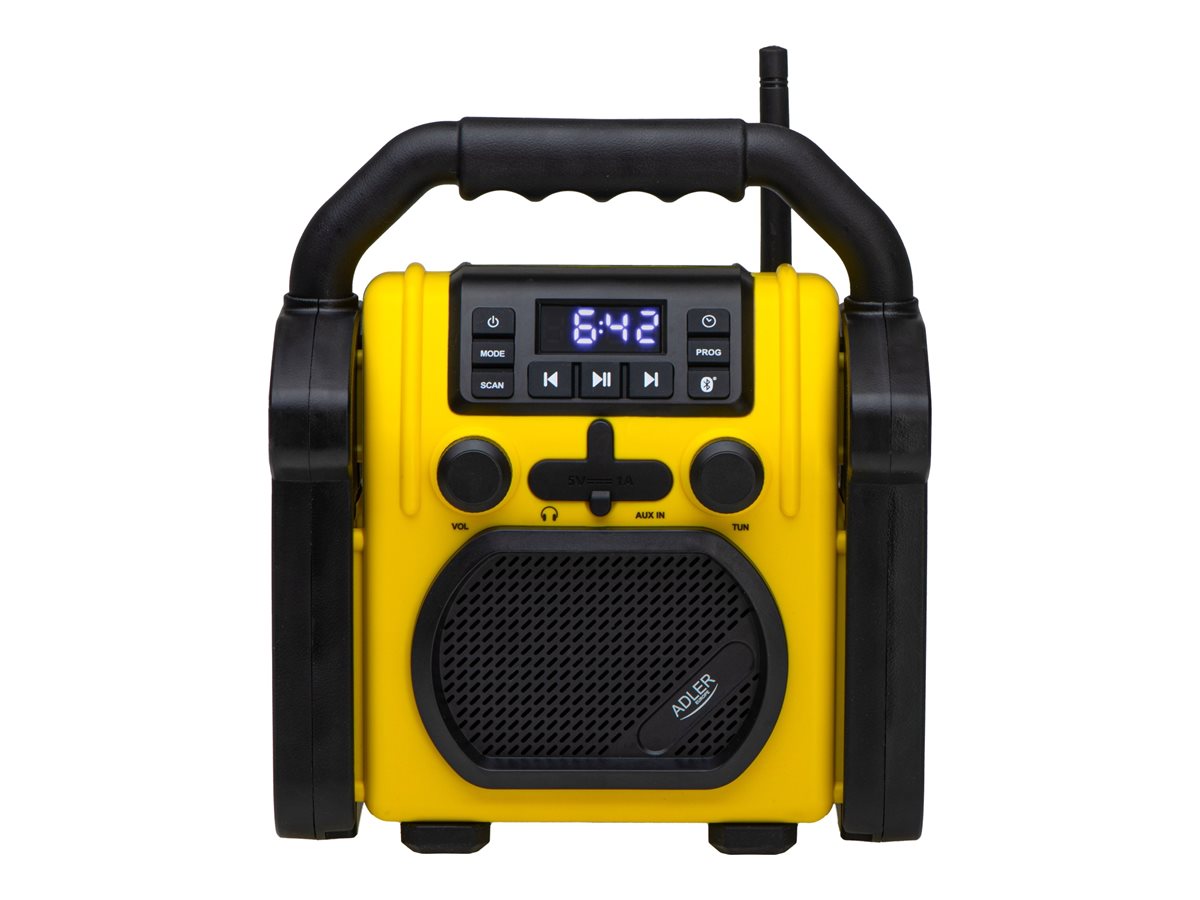 Adler | Construction radio with Bluetooth | AD 1911 | AUX in | Black/Yellow - Image 2