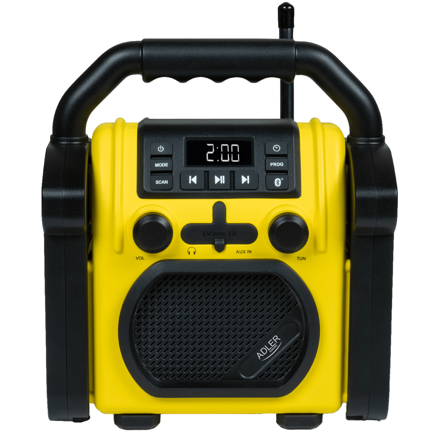 Adler | Construction radio with Bluetooth | AD 1911 | AUX in | Black/Yellow - Image 3