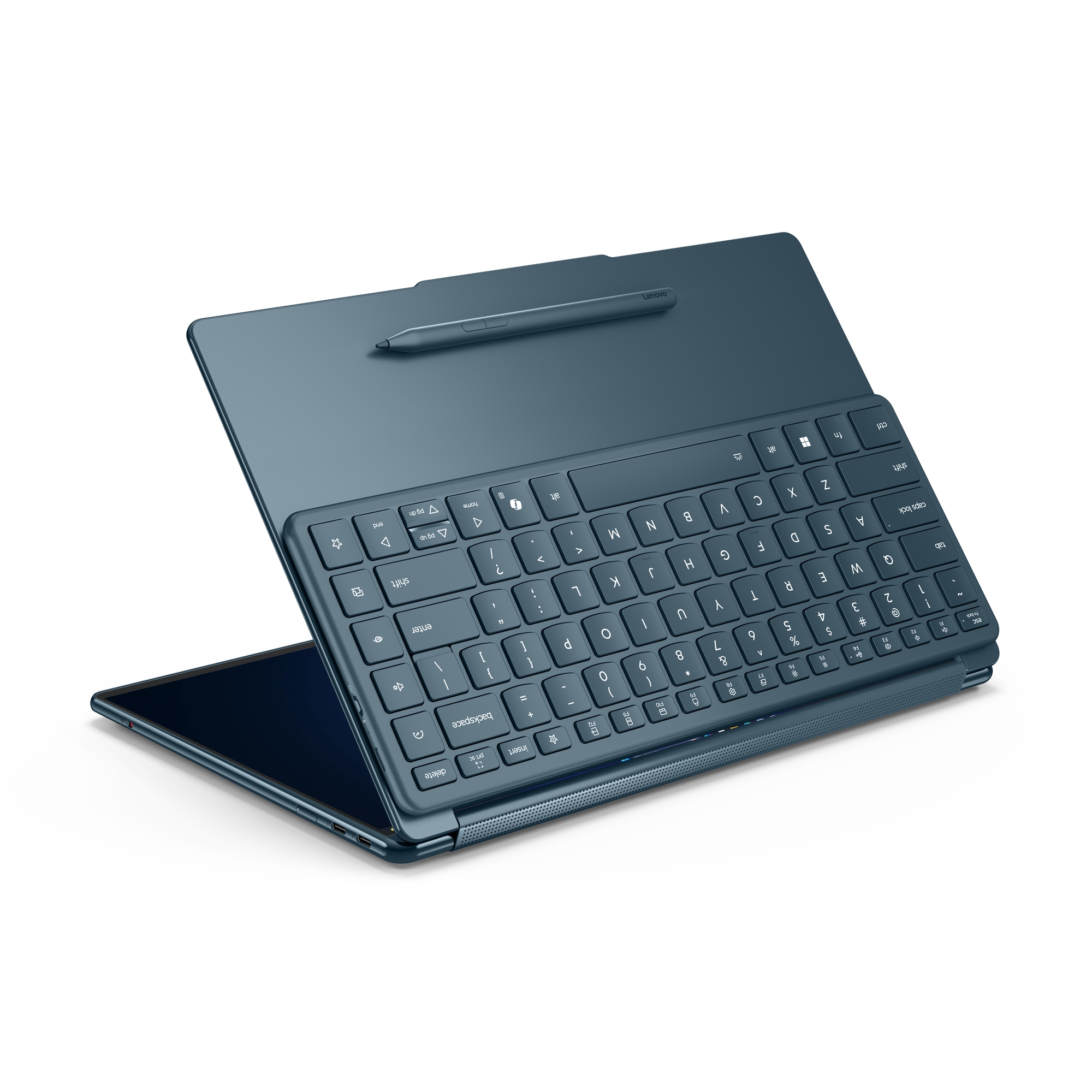 Lenovo Yoga Book 9 14IAH10 | Tidal Teal | 2x14 " | OLED | Touchscreen | 2.8K WQXGA+ | 2880 x 1800 pixels | Glossy | Intel Core Ultra 7 | 255H | 32 GB | Soldered LPDDR5x | Solid-state drive capacity 1000 GB | Intel Arc Graphics | Windows 11 Pro | 802.11be | Bluetooth version 5.4 | Keyboard language Nordic | Keyboard backlit | Warranty 24 month(s) | Battery warranty 12 month(s) - Image 22