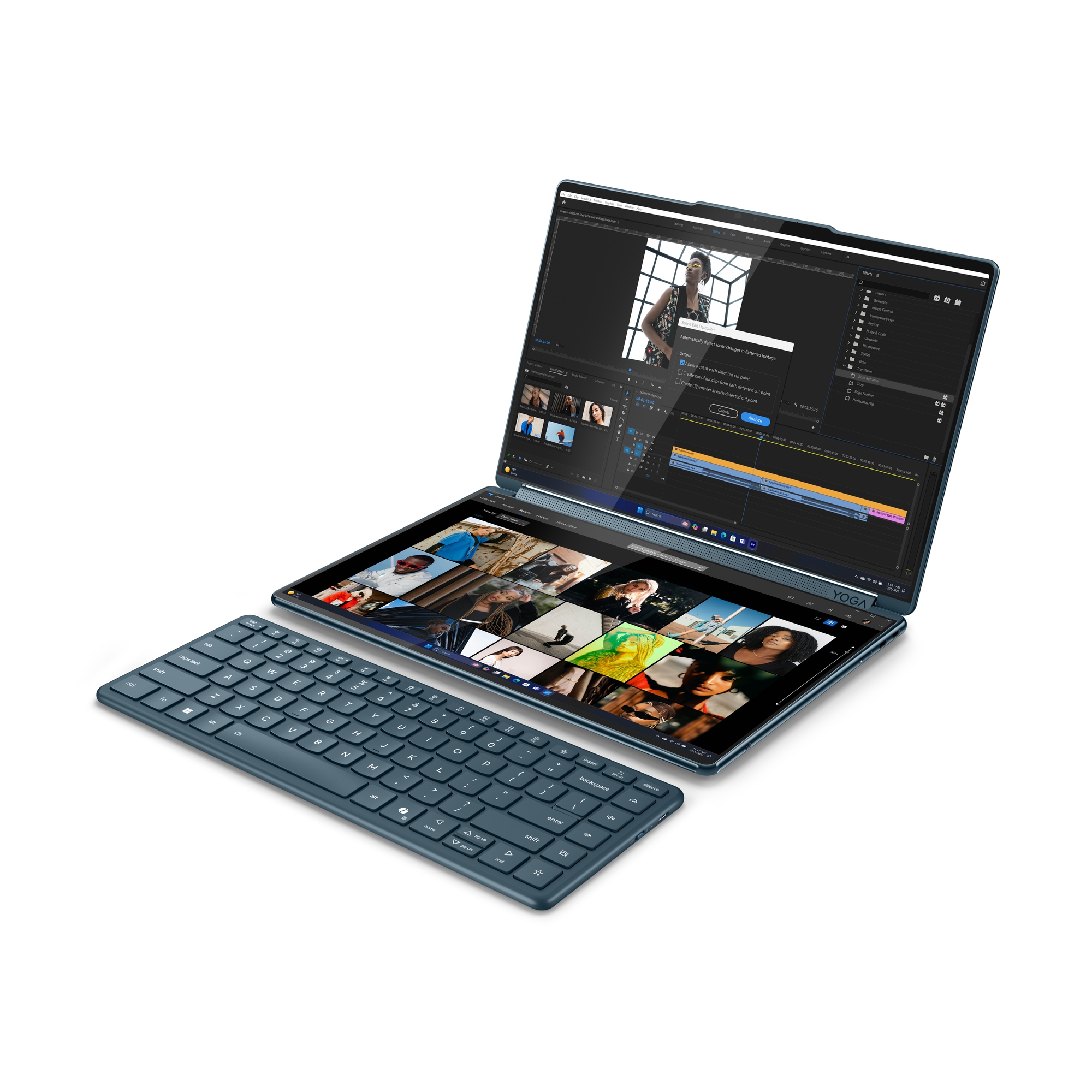 Lenovo Yoga Book 9 14IAH10 | Tidal Teal | 2x14 " | OLED | Touchscreen | 2.8K WQXGA+ | 2880 x 1800 pixels | Glossy | Intel Core Ultra 7 | 255H | 32 GB | Soldered LPDDR5x | Solid-state drive capacity 1000 GB | Intel Arc Graphics | Windows 11 Pro | 802.11be | Bluetooth version 5.4 | Keyboard language Nordic | Keyboard backlit | Warranty 24 month(s) | Battery warranty 12 month(s) - Image 26