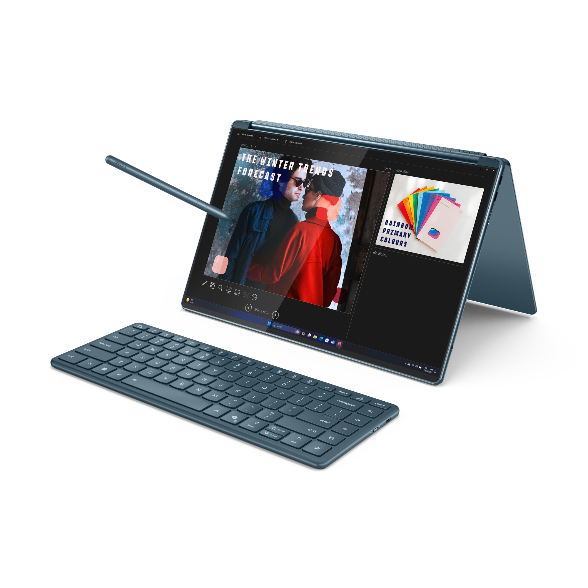Lenovo Yoga Book 9 14IAH10 | Tidal Teal | 2x14 " | OLED | Touchscreen | 2.8K WQXGA+ | 2880 x 1800 pixels | Glossy | Intel Core Ultra 7 | 255H | 32 GB | Soldered LPDDR5x | Solid-state drive capacity 1000 GB | Intel Arc Graphics | Windows 11 Pro | 802.11be | Bluetooth version 5.4 | Keyboard language Nordic | Keyboard backlit | Warranty 24 month(s) | Battery warranty 12 month(s) - Image 33