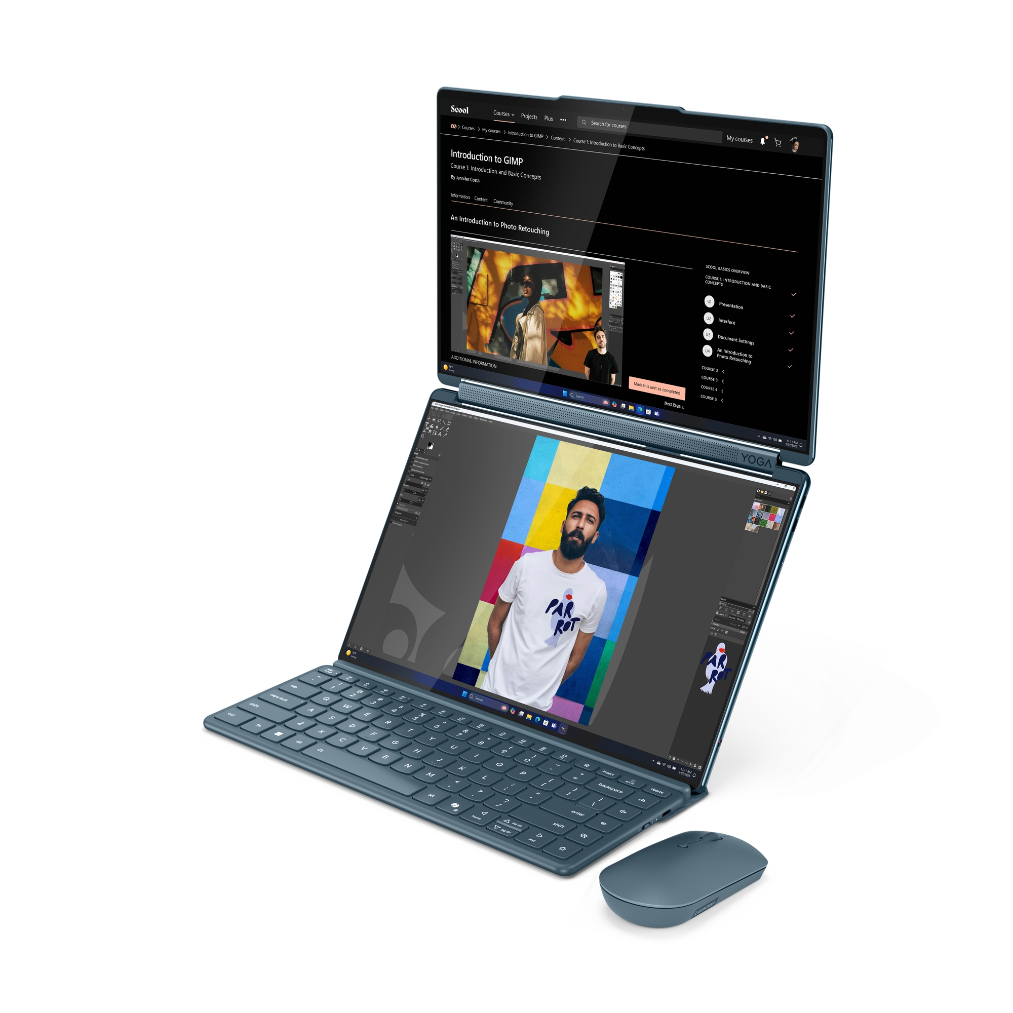Lenovo Yoga Book 9 14IAH10 | Tidal Teal | 2x14 " | OLED | Touchscreen | 2.8K WQXGA+ | 2880 x 1800 pixels | Glossy | Intel Core Ultra 7 | 255H | 32 GB | Soldered LPDDR5x | Solid-state drive capacity 1000 GB | Intel Arc Graphics | Windows 11 Pro | 802.11be | Bluetooth version 5.4 | Keyboard language Nordic | Keyboard backlit | Warranty 24 month(s) | Battery warranty 12 month(s) - Image 34