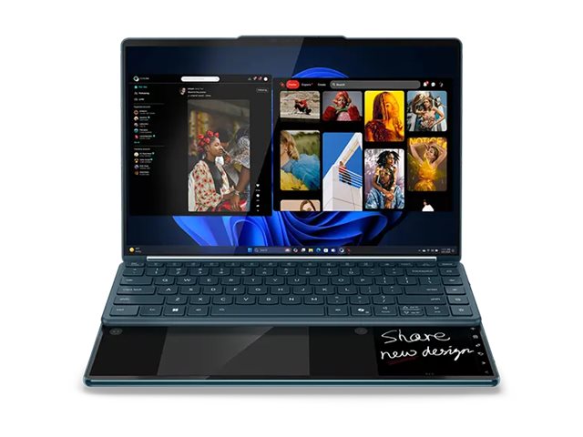Lenovo Yoga Book 9 14IAH10 | Tidal Teal | 2x14 " | OLED | Touchscreen | 2.8K WQXGA+ | 2880 x 1800 pixels | Intel Core Ultra 7 | 255H | 32 GB | Soldered LPDDR5x | Solid-state drive capacity 1000 GB | Intel Arc 140T GPU | Windows 11 Pro | 802.11be | Bluetooth version 5.4 | Keyboard language English | Keyboard backlit | Warranty 24 month(s) | Battery warranty 12 month(s) - Image 11
