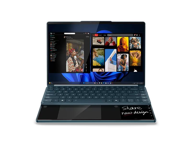 Lenovo Yoga Book 9 14IAH10 | Tidal Teal | 2x14 " | OLED | Touchscreen | 2.8K WQXGA+ | 2880 x 1800 pixels | Intel Core Ultra 7 | 255H | 32 GB | Soldered LPDDR5x | Solid-state drive capacity 1000 GB | Intel Arc 140T GPU | Windows 11 Pro | 802.11be | Bluetooth version 5.4 | Keyboard language English | Keyboard backlit | Warranty 24 month(s) | Battery warranty 12 month(s) - Image 14