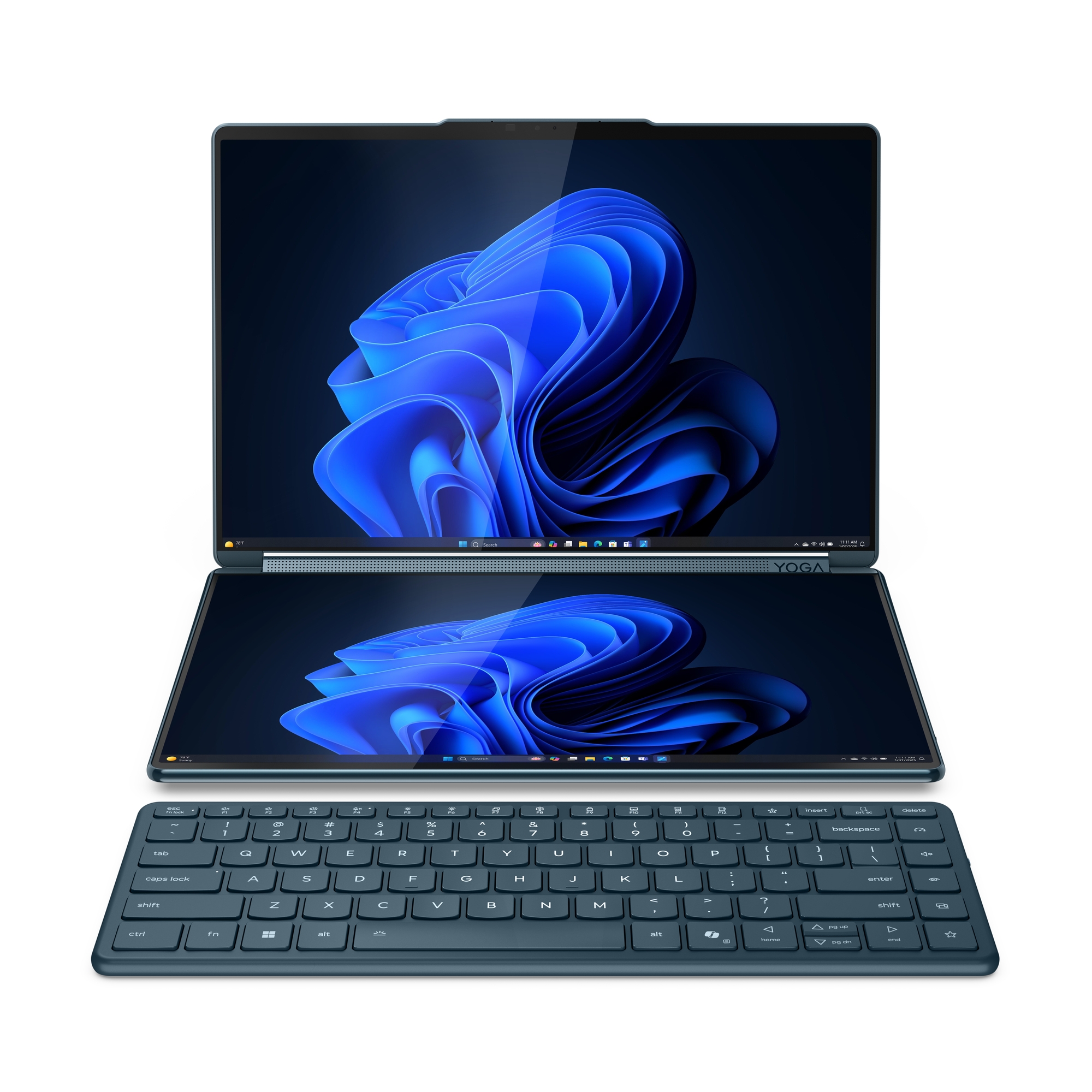 Lenovo Yoga Book 9 14IAH10 | Tidal Teal | 2x14 " | OLED | Touchscreen | 2.8K WQXGA+ | 2880 x 1800 pixels | Intel Core Ultra 7 | 255H | 32 GB | Soldered LPDDR5x | Solid-state drive capacity 1000 GB | Intel Arc 140T GPU | Windows 11 Pro | 802.11be | Bluetooth version 5.4 | Keyboard language English | Keyboard backlit | Warranty 24 month(s) | Battery warranty 12 month(s) - Image 27