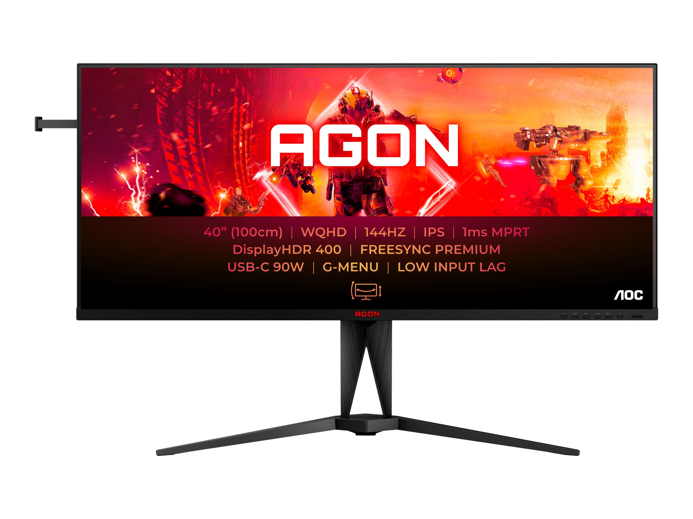 AOC | AG405UXC | IPS | WQHD | 21:9 | 144 Hz | 1 ms | 3440 x 1440 pixels | 350 cd/m² | HDMI ports quantity 2 | Black - Image 2