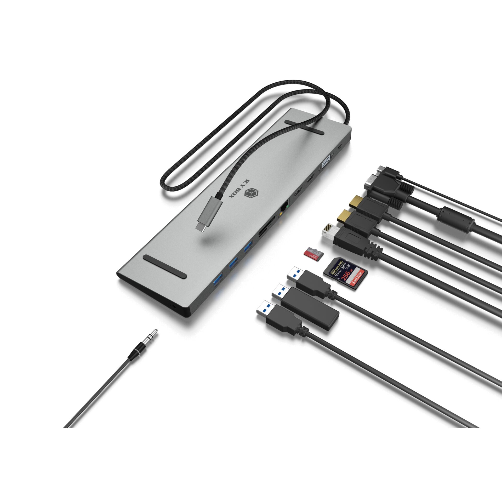 Raidsonic Docking Station | IB-DK2106a-CPD | Ethernet LAN (RJ-45) ports 1 | VGA (D-Sub) ports quantity 1 | HDMI ports quantity 2 - Image 3