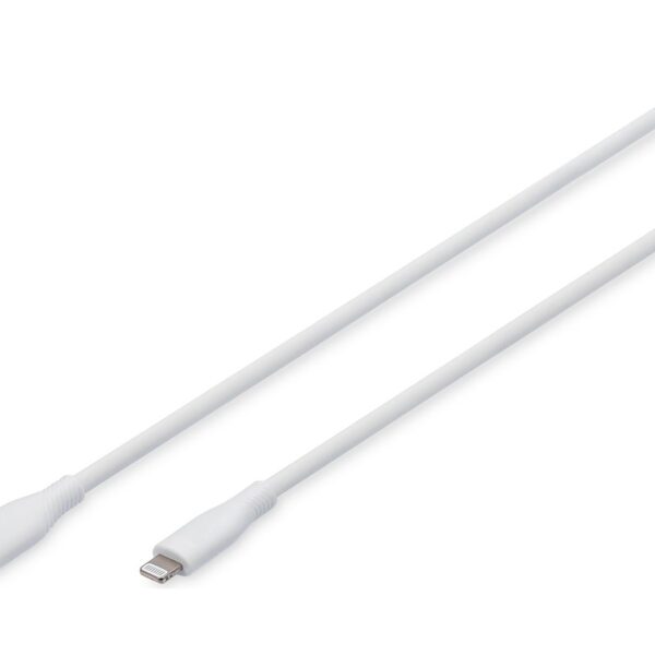 Digitus Lightning silicone connection cable, USB-C - Lightning, 1m | AK-600110-010-W