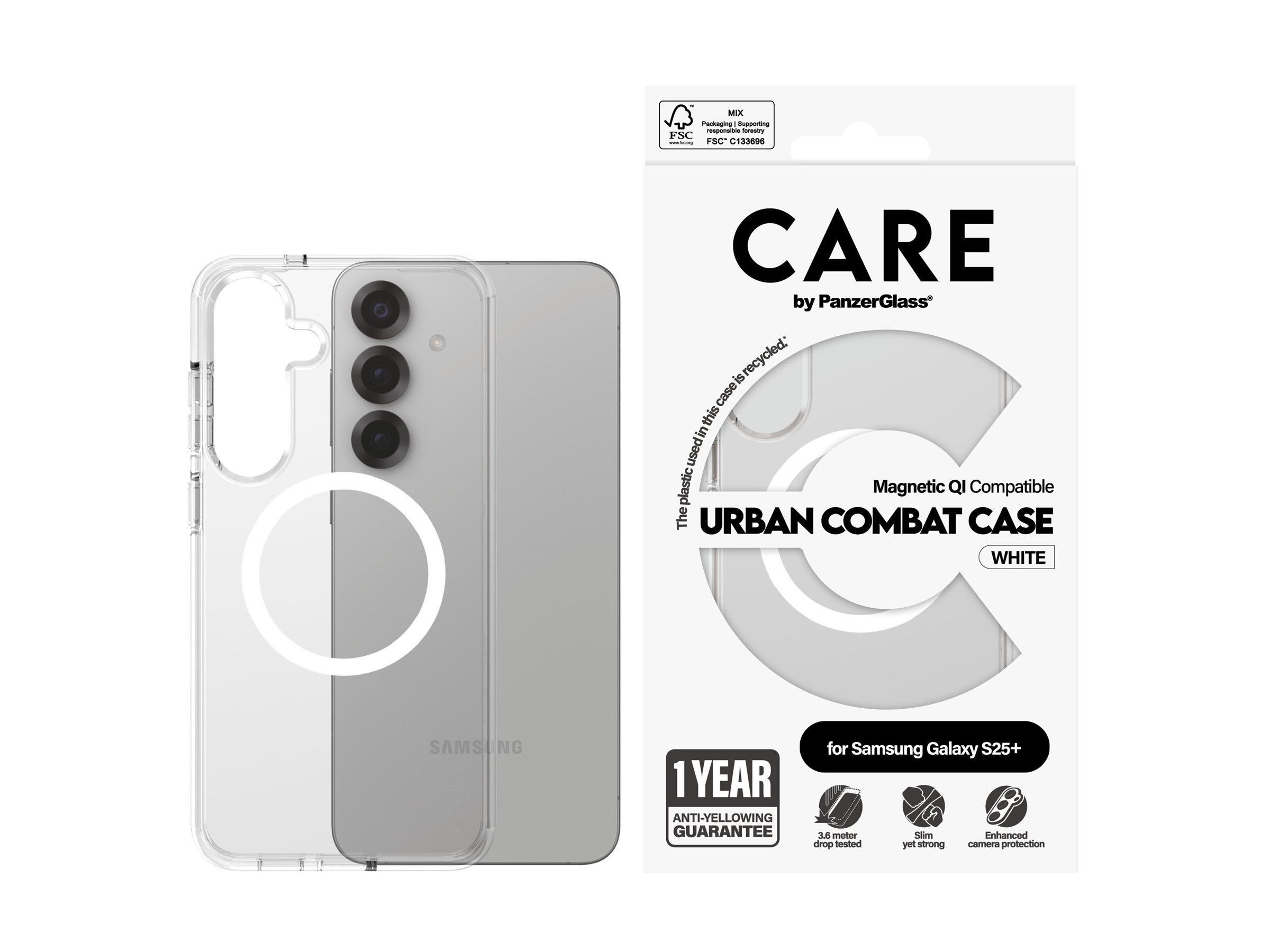 CARE Back protection | Samsung | Galaxy S25+ | Recycled plastic | White - Image 4
