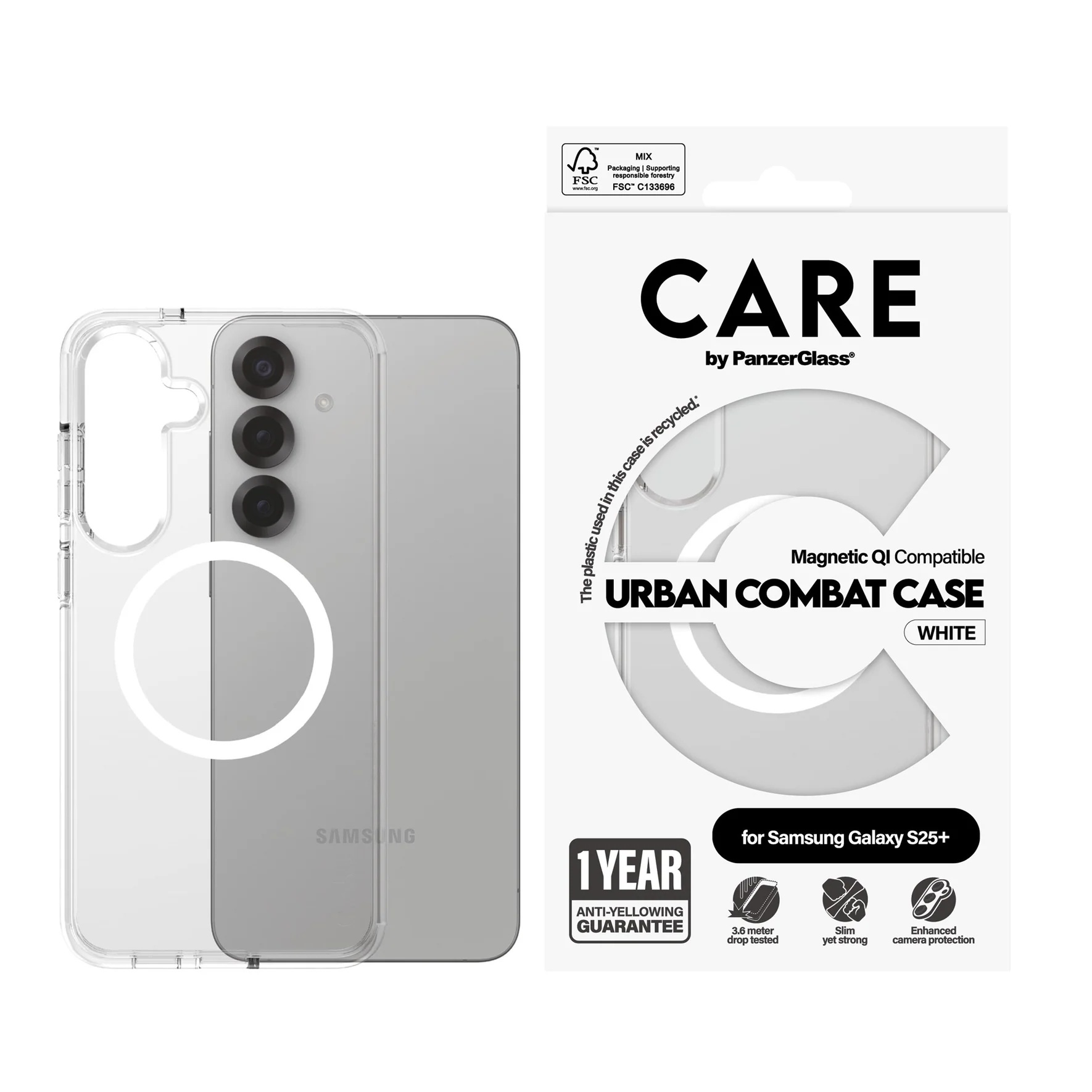 CARE Back protection | Samsung | Galaxy S25+ | Recycled plastic | White - Image 5