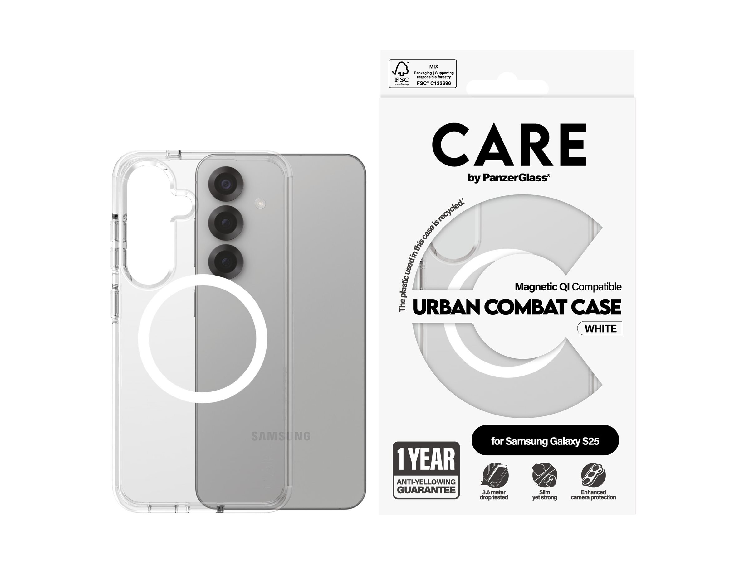 CARE Back protection | Samsung | Galaxy S25 | Recycled plastic | White - Image 6