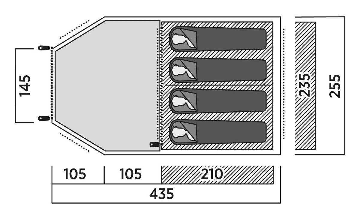 Easy Camp Family tent | Hidra 4 | 4 person(s) | Green - Image 4