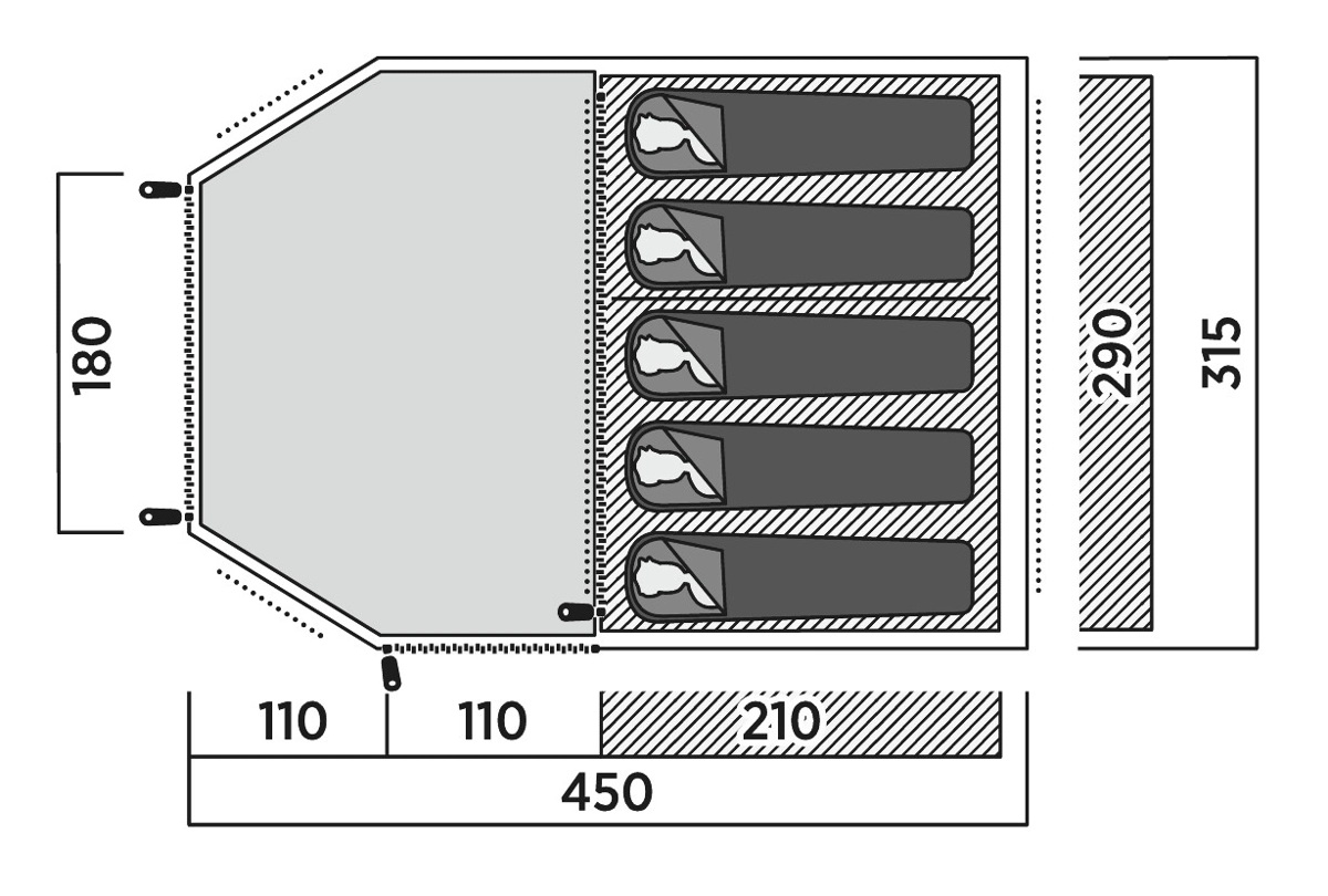 Easy Camp Family tent | Hidra 5 | 5 person(s) | Green - Image 5