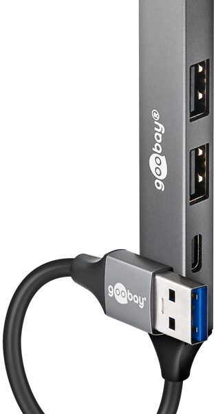 Goobay Slim 4-Port USB Hub, USB-A to USB-C/USB-A, 5 Gbit/s | 74458