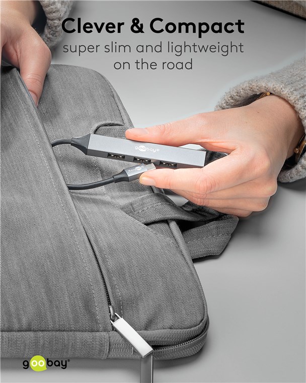 Goobay Slim 4-Port USB Hub, USB-C to USB-A, 5 Gbit/s | 74457 - Image 5
