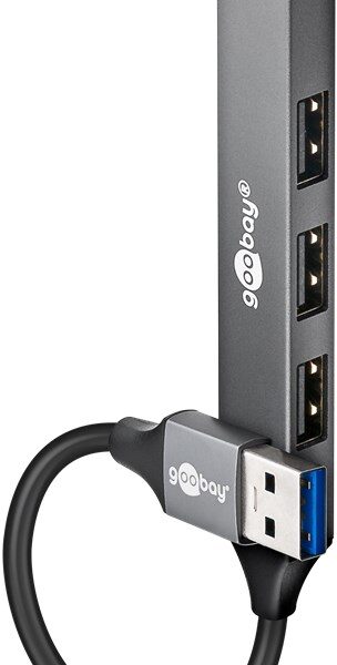 Goobay Slim 4-Port USB Hub, USB-A to USB-A, 5 Gbit/s | 74456