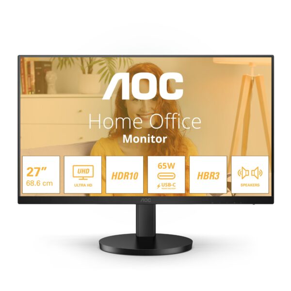AOC | U27B3CF | 27 " | IPS | 60 Hz | 4 ms | 3840 x 2160 pixels | 350 cd/m² | HDMI ports quantity 1