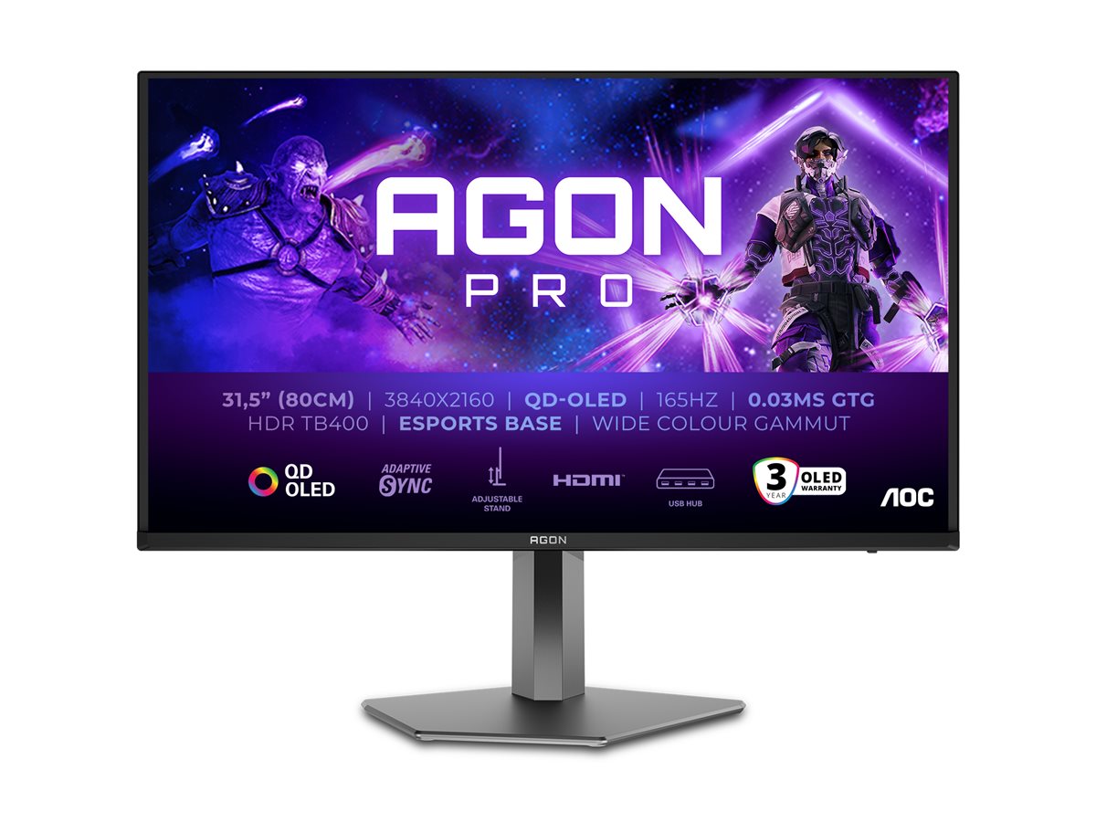 AOC | AG326UD | 32 " | OLED | 165 Hz | 0.03 ms | 3840 x 2160 pixels | 250 cd/m² | HDMI ports quantity 2 - Image 2