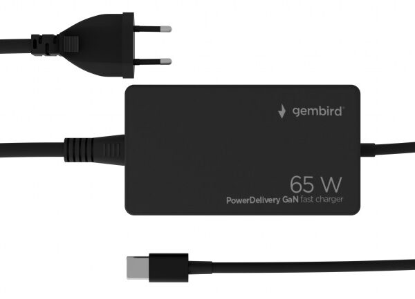 Cablexpert 65 W PowerDelivery GaN USB Type-C Fast Charger | NPA-AC-PDQC65-01