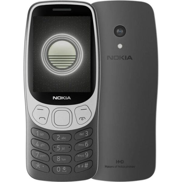 Nokia 3210 4G (2024) (TA-1618) | Grunge Black | 2.4 " | TFT | 128 MB | 64 MB | Dual SIM | Bluetooth | 5 | Main camera resolution 2 MP