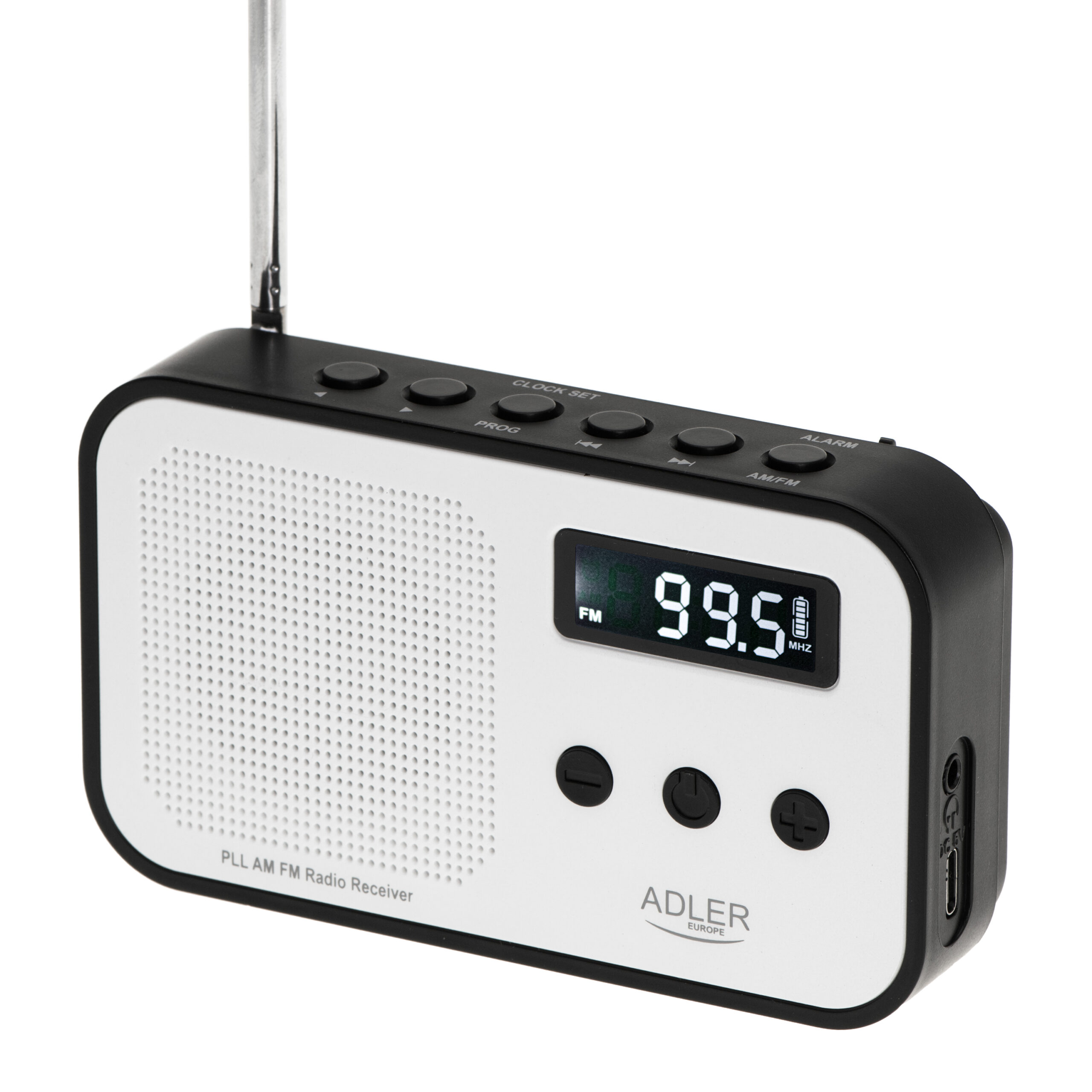 Adler | Digital radio PLL AM/FM | AD 1907 | Alarm function | White/Black - Image 3