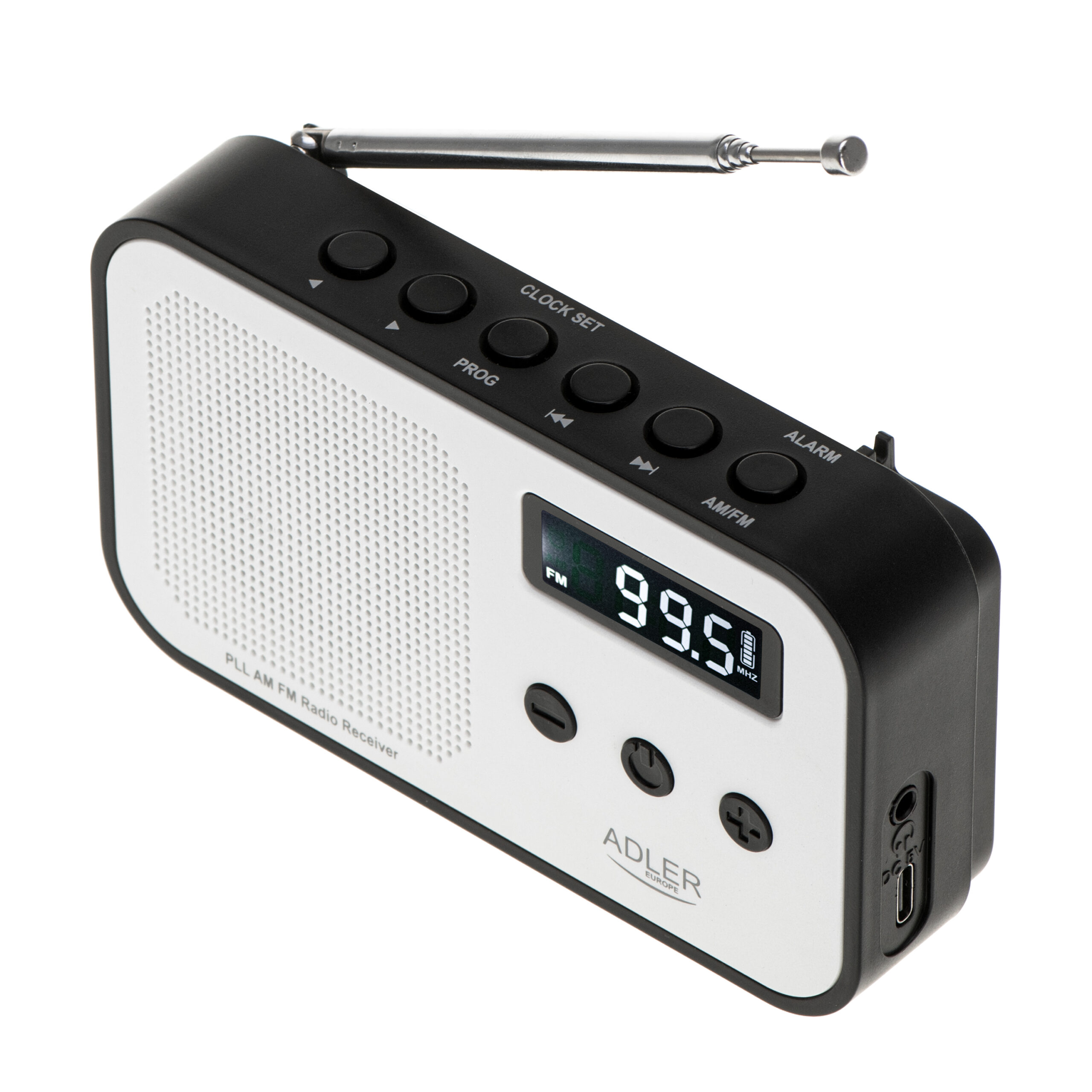 Adler | Digital radio PLL AM/FM | AD 1907 | Alarm function | White/Black - Image 4